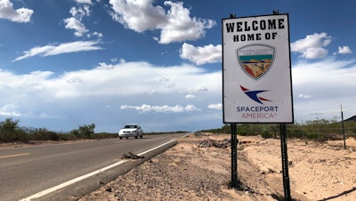 The road to Spaceport America near Upham, New Mexico, Aug. 15, 2019.