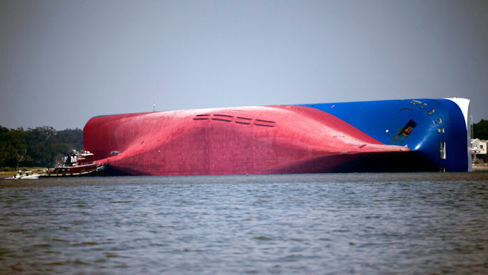 Georgia Ship Overturns Ap