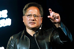 Nvidia CEO Jensen Huang delivers a speech about AI and gaming