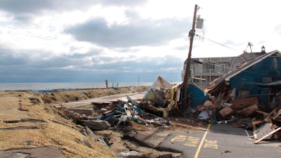 Remnants of an oceanfront building in Sea Bright N.J. that was destroyed by Superstorm Sandy.