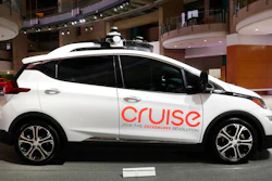Cruise AV, General Motor's autonomous electric Bolt EV is displayed in Detroit.