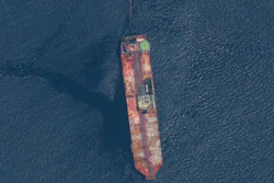 Satellite image of the FSO Nabarima off the coast of Trinidad and Tobago, Aug. 9, 2020.