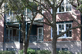 This photo shows the outside of a Charleston, S.C., condominium belonging to Eugene Zurlo on Monday, Oct. 19, 2020.