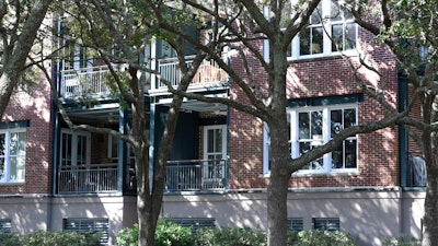 This photo shows the outside of a Charleston, S.C., condominium belonging to Eugene Zurlo on Monday, Oct. 19, 2020.