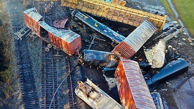 Train derailment in Mauriceville, Texas, Oct. 29, 2020.