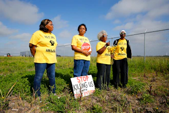 Myrtle Felton, from left, Sharon Lavigne, Gail LeBoeuf and Rita Cooper, members of RISE St. James.