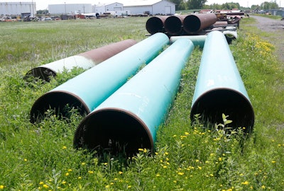 Pipeline used to carry crude oil.