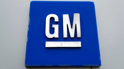 This Jan. 27, 2020, file photo shows a General Motors logo at the General Motors Detroit-Hamtramck Assembly plant in Hamtramck, Mich. General Motors has effectively canceled a $2 billion agreement with truck maker Nikola, scuttling plans for the startup's electric and hydrogen-powered Badger project.