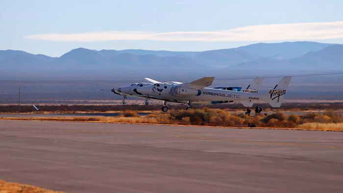 Virgin Galactic's SpaceShipTwo Unity, attached to mothership.