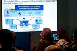 Cuban officials make a presentation on a series of mysterious illnesses suffered by U.S. and Canadian diplomats in Havana, March 14, 2019.