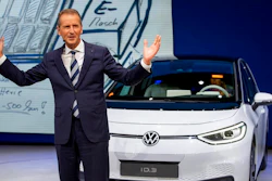 CEO of Volkswagen Herbert Diess introduces the new VW ID.3 at the IAA Auto Show in Frankfurt, Germany.