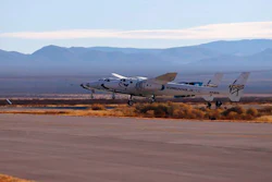 Virgin Galactic's SpaceShipTwo Unity, attached to mothership.