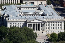 The Treasury Department building viewed from the Washington Monument, Sept. 18, 2019.