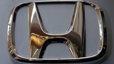The Honda logo is seen on display at the 2020 Pittsburgh International Auto Show.