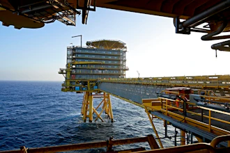 In this Oct. 23, 2013, file photo of A.P. Moller-Maersk's oil rig in the North Sea named Halfdan. Denmark has decided to end to all oil and gas offshore activities in the North Sea by 2050 and has cancelled its latest licensing round, saying the country is 'now putting an end to the fossil era.” The Danish Parliament voted late Thursday to end the offshore gas and oil extraction that started in 1972 and has made it the largest producer in the European Union.