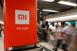 An advertisement for Xiaomi at a subway station in Hong Kong, July 9, 2018.