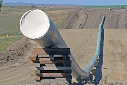 A section of the Dakota Access pipeline under construction near St. Anthony, N.D., Sept. 29, 2016.