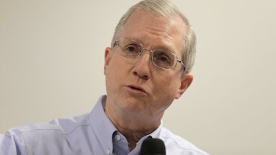 Kevin Marsh, then-CEO of SCANA Corp., during a press conference at the V.C. Summer Nuclear Station near Jenkinsville, S.C., Sept. 21, 2016.