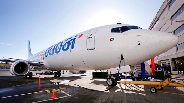 This Oct. 27, 2010 file photo, shows a Boeing 737 being delivered to flydubai in Seattle, Washington. The United Arab Emirates, a key international travel hub, announced on Wednesday it has lifted its ban on Boeing's 737 Max, allowing the plane to return to its skies after being grounded for nearly two years following a pair of deadly crashes.