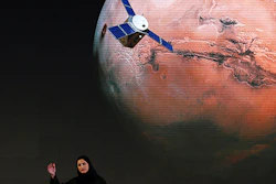 Sarah Amiri, deputy project manager of a planned United Arab Emirates Mars mission, during a ceremony in Dubai, May 6, 2015.