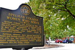 A sign displayed at Spelman College, Atlanta, Sept. 26, 2018.