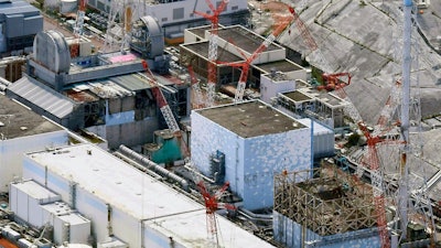 This aerial file photo shows Fukushima Dai-ichi nuclear power plant's reactors.