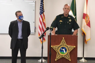 Pinellas County Sheriff Bob Gualtieri speaks during a news conference.