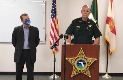 Pinellas County Sheriff Bob Gualtieri speaks during a news conference.
