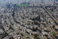 Homes burned by a wildfire in Santa Rosa, Calif., Oct. 11, 2017.