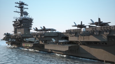Navy Aircraft Carrier With A Large Compartment Of Aircraft And Crew 485335242 6000x4000