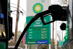 In this file photo dated Tuesday, Nov. 12, 2013, a sign at a BP filling station in Lakewood, N.J., USA. Energy company BP said Tuesday April 27, 2021, it will be returning around half a billion dollars to shareholders.