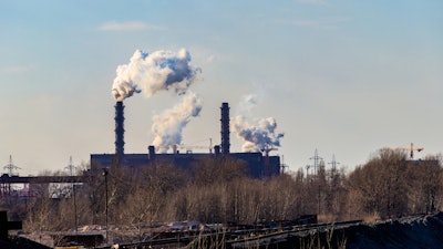 Factory Smokestacks Emissions I Stock 1309100128