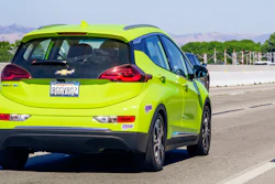 A Chevrolet Bolt EV driving in Mountain View, Calif., June 2019.