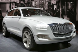 The hydrogen fuel cell Genesis GV80 concept SUV at the New York International Auto Show, Jacob Javits Center, New York, April 13, 2017.
