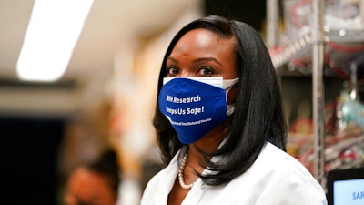 Kizzmekia Corbett at the Viral Pathogenesis Laboratory at the NIH in Bethesda, Md., Feb. 11, 2021.