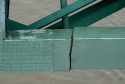 In this undated image released by the Tennessee Department of Transportation shows a crack is in a steel beam on the Interstate 40 bridge, near Memphis, Tenn. The Tennessee Department of Transportation says the crack is in a 900-foot steel beam that provides stability for the Interstate 40 bridge that connects Arkansas and Tennessee over the Mississippi River. The bridge was closed Tuesday, May 11, 2021 after inspectors found the crack.