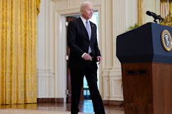 President Joe Biden arrives to speak about distribution of COVID-19 vaccines, East Room, White House, May 17, 2021.
