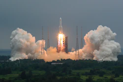 China's Long March 5B rocket lifts off from the Wenchang Spacecraft Launch Site in Wenchang in southern China's Hainan Province.