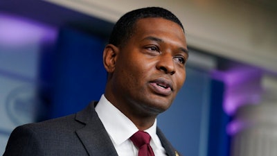 EPA Administrator Michael Regan speaks during a press briefing at the White House, Wednesday, May 12, 2021, in Washington.