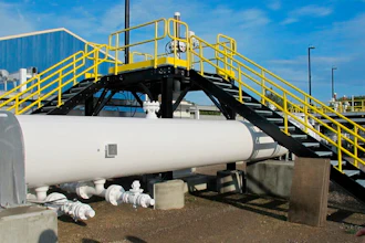 In this October 2016, file photo, is an aboveground section of Enbridge's Line 5 at the Mackinaw City, Mich., pump station. Michigan Gov. Gretchen Whitmer is threatening to go after Enbridge's profits from a Great Lakes oil pipeline if it isn't shut down. The Democratic governor issued the warning Tuesday, May 11, 2021, in a letter to Enbridge, a Canadian oil transport company.
