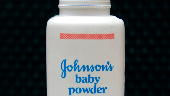 In this April 15, 2011, file photo, a bottle of Johnson's baby powder is displayed. Johnson & Johnson is asking for Supreme Court review of a $2 billion verdict in favor of women who claim they developed ovarian cancer from using the company's talc products.