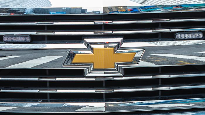 Chevrolet logo in New York, Aug. 2018.