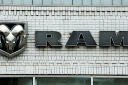 Ram logo at a dealership in Pittsburgh, Jan. 12, 2017.