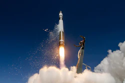 Rocket Lab's Electron rocket launches from the Mahia Peninsula launch site, North Island, New Zealand, Oct. 17, 2019.