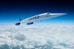Artist’s rendition of a United Airlines Boom Supersonic Overture jet.