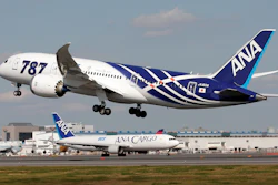 In this file photo, All Nippon Airways Boeing 787 takes off for the airplane's inaugural commercial flight to Hong Kong at Narita International Airport in Narita, east of Tokyo.