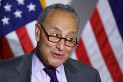 Senate Majority Leader Chuck Schumer, D-N.Y., speaks to reporters after the Democrats' policy luncheon, on Capitol Hill in Washington, Tuesday, May 11, 2021.