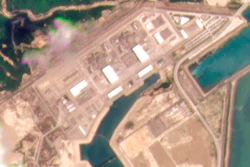 This satellite photo provided by Planet Labs Inc. shows the Taishan Nuclear Power Plant in Guangdong province, China on May 8, 2021. The Chinese nuclear power plant near Hong Kong had five broken fuel rods in a reactor but no radioactivity leaked, the government said Wednesday, June 16, 2021, in its first confirmation of the incident that prompted concern over the facility's safety.