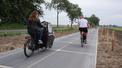 Solar cycle path in Maartensdijk, Netherlands, July 14, 2021.
