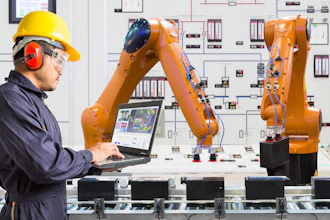 Engineer Programing Development Automation Industry Robotic In Laboratory Of Smart Factory, Industry 4 0 Concept 822210960 3869x2580